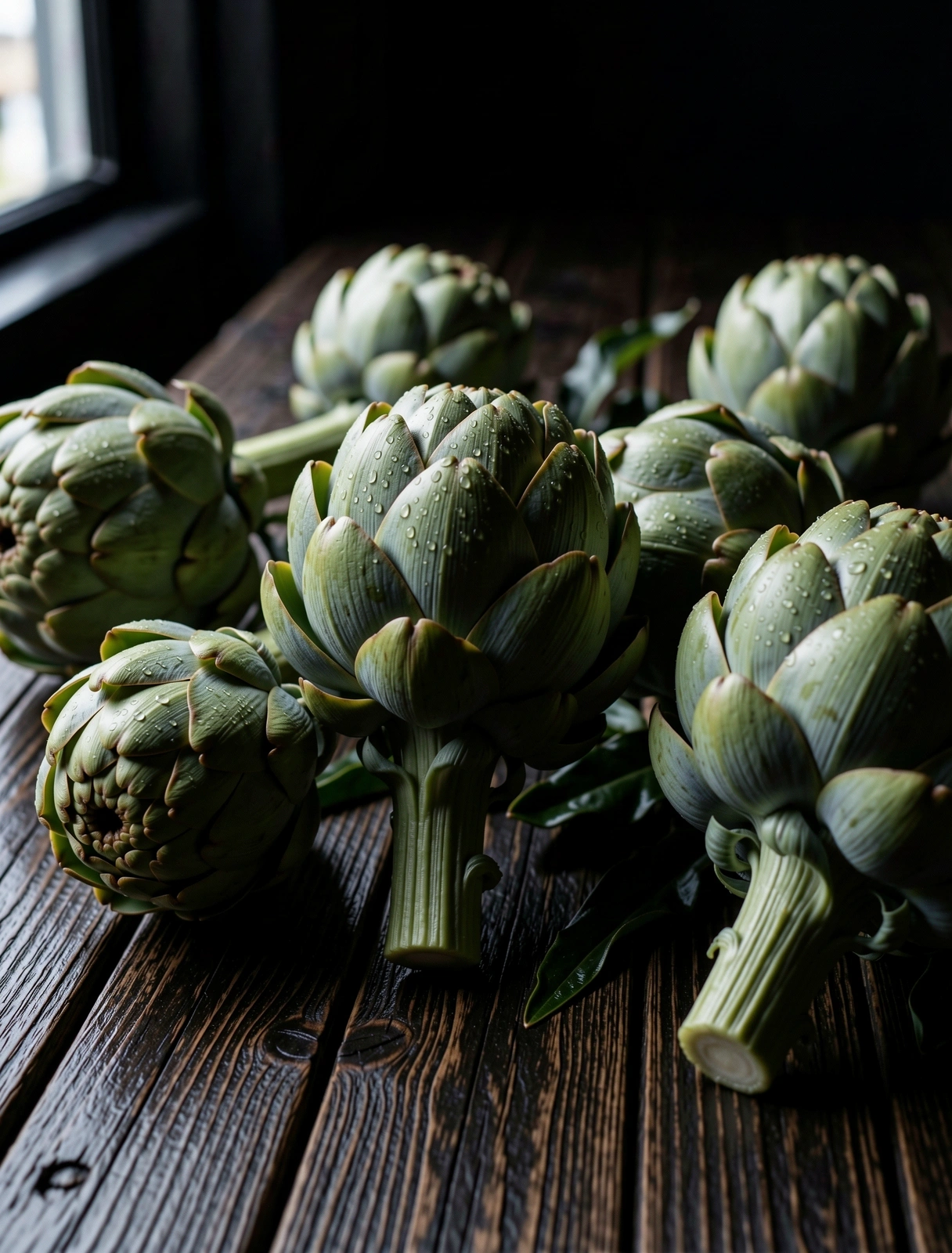 Seasonal Spanish harvest of artichokes