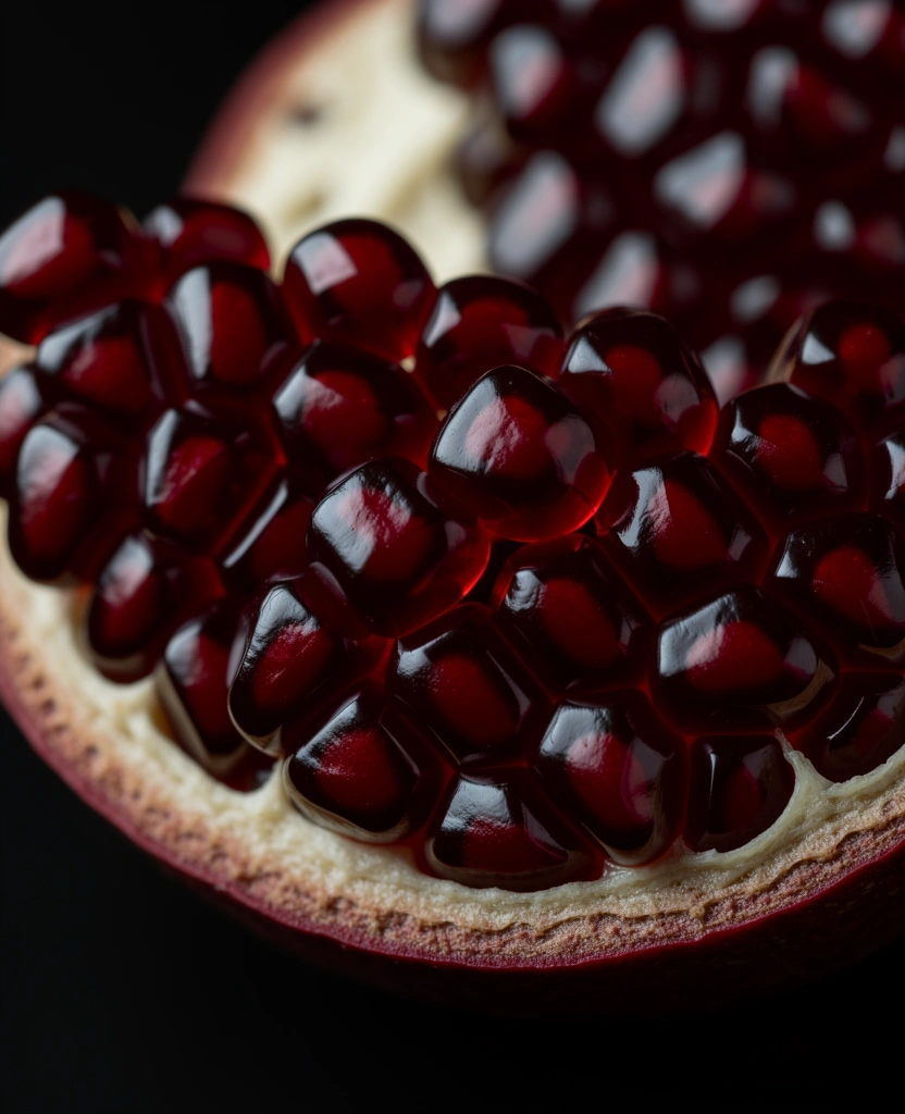 Macro view of pomegranate seeds